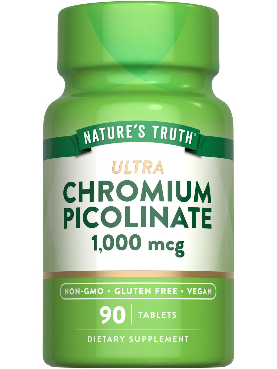 Nature&#39;s Truth Ultra Chromium Picolinate 1000mcg | 90 Tablets | Vegan, Non-GMO &amp; Gluten Free Supplement