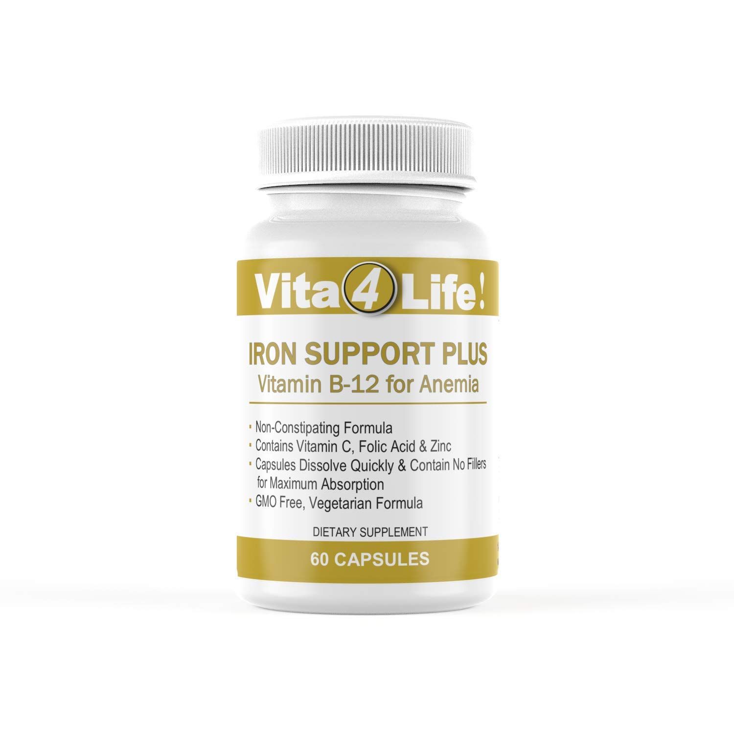 Iron Support &#39;Plus&#39; Vitamin B-12 - Bariatric Supplement for Anemia - 60 Count