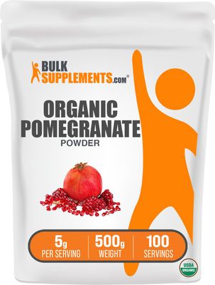 BulkSupplements.com Organic Pomegranate Powder - Pomegranate Supplement for Immune Support, Pomegranate Powder Organic - Gluten Free, 5g per Serving, 500g (1.1 lbs) (Pack of 1)