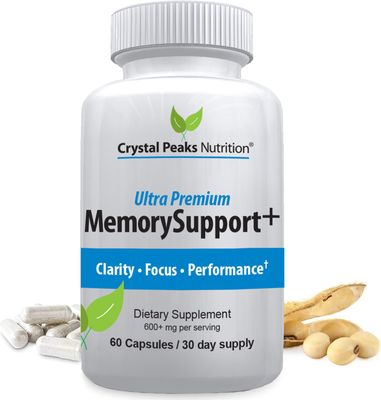Memory Boost + Brain Support Supplement - Nootropic for Focus, Concentration, Memory. Enhanced Energy, Recall and Alertness - 60 Capsules/30-day Supply.