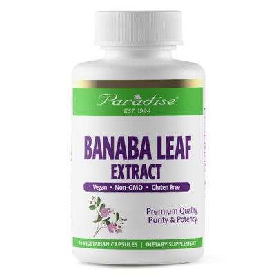 Paradise Herbs, Banaba Leaf, 12:1 Concentrated Extract, 250 mg, Vegan, Gluten-Free, Non-GMO, 60