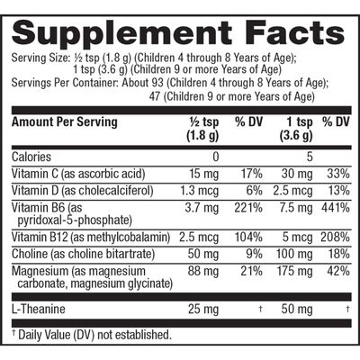 Natural Vitality Calm Mind, Magnesium Citrate + L-Theanine Powder, Supports a Healthy Response to Stress, Gluten Free &amp; Vegetarian, Honey Chamomile, 12 oz.