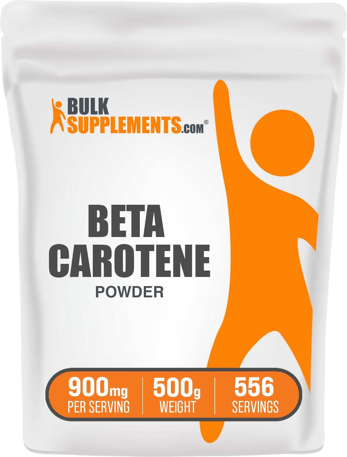 BulkSupplements.com Beta Carotene Powder - Vitamin A Supplements, Beta Carotene Supplements - for Immune &amp; Eye Support, Gluten Free, 900mg per Serving, 500g (1.1 lbs) (Pack of 1)