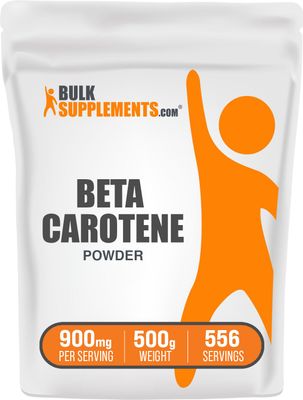 BulkSupplements.com Beta Carotene Powder - Vitamin A Supplements, Beta Carotene Supplements - for Immune &amp; Eye Support, Gluten Free, 900mg per Serving, 500g (1.1 lbs) (Pack of 1)