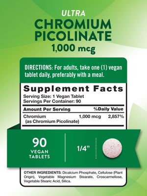 Nature's Truth Ultra Chromium Picolinate 1000mcg | 90 Tablets | Vegan, Non-GMO &amp; Gluten Free Supplement