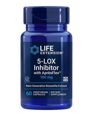 Life Extension 5-LOX Inhibitor with AprsFlex, 100 mg, standardized Boswellia serrata Extract, Promotes Joint, Cell &amp; arterial Health, Gluten-Free, Non-GMO, Vegetarian, 60 Capsules