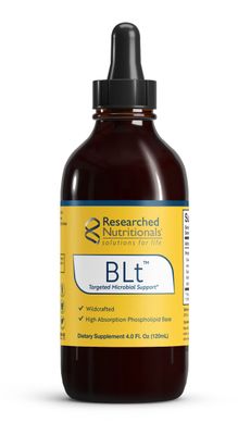 Researched Nutritionals BLT - Advanced Microbial Support - Black Walnut Hull, Boneset Herb, Sarsaparilla &amp; Lomatium Tincture - Phospholipid Delivery Complex for Maximum Absorption (4 fl oz)