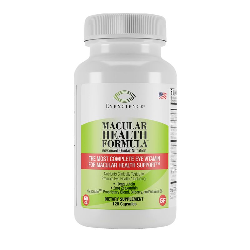 EyeScience Macular Health Beyond AREDS2 Formula, Advanced Ocular Vitamin - Containing Lutein, Zeaxanthin, Bilberry, and Vitamins C, D, E, and B6 (60 Day Supply)