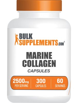 BulkSupplements.com Marine Collagen Capsules - Collagen Supplement, Collagen Peptides Capsules, Marine Collagen Pills - Gluten Free, 5 Capsules per Serving, 60-Day Supply, 300 Capsules