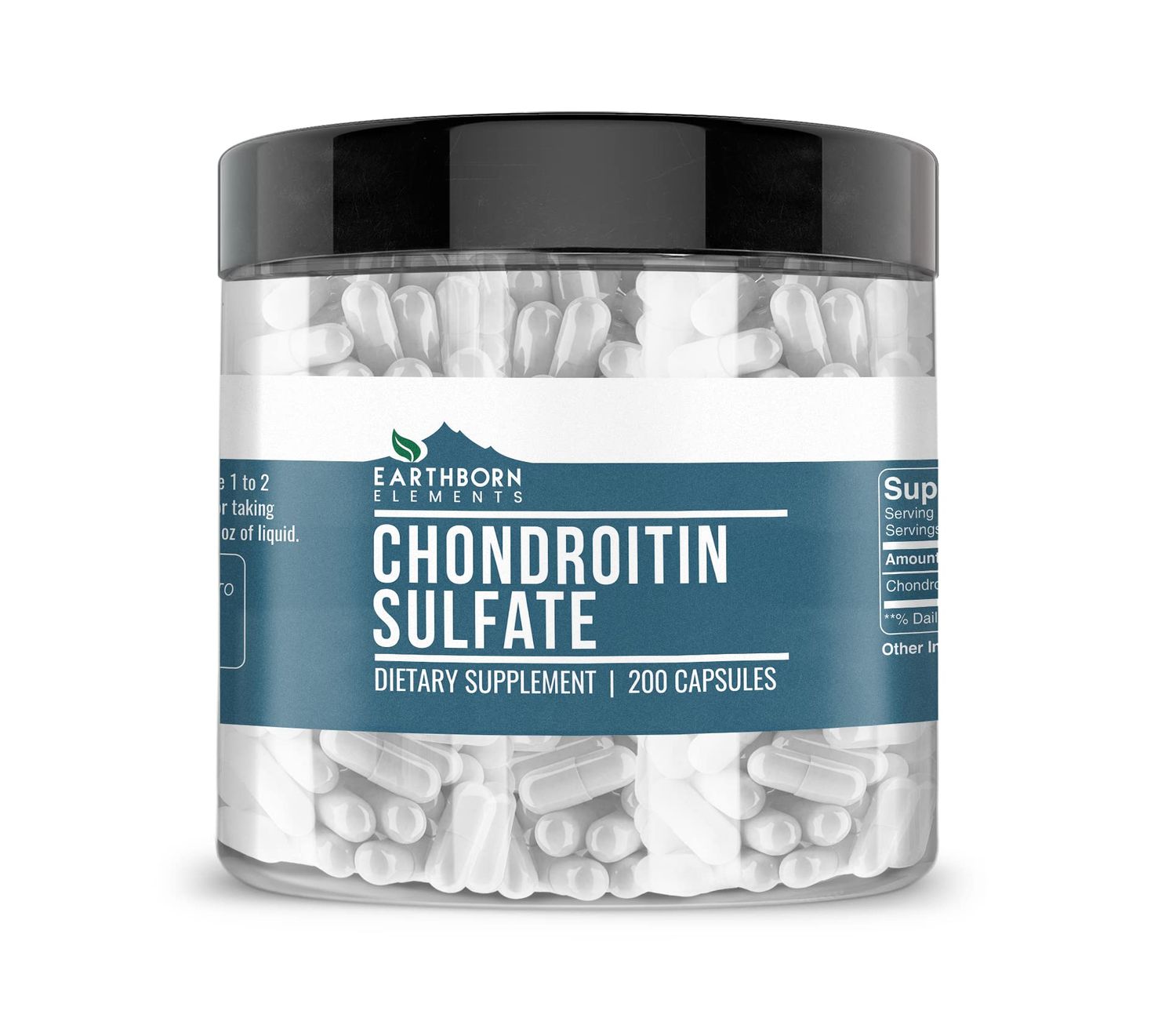 Earthborn Elements Chondroitin Sulfate 200 Capsules, Pure &amp; Undiluted, No Additives