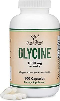 Glycine Supplement - 1,000mg Glycine Powder per Serving (300 Capsules) The Relaxing Amino Acid (Glicina) (Third Party Tested, Gluten Free, Non-GMO) by Double Wood