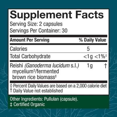 Host Defense Reishi Capsules - Heart & Immune Health Support Supplement - Mushroom Supplement to Support Energy & Vitality - Reishi Supplement to Aid Overall Well-Being - 60 Capsules (30 Servings)*