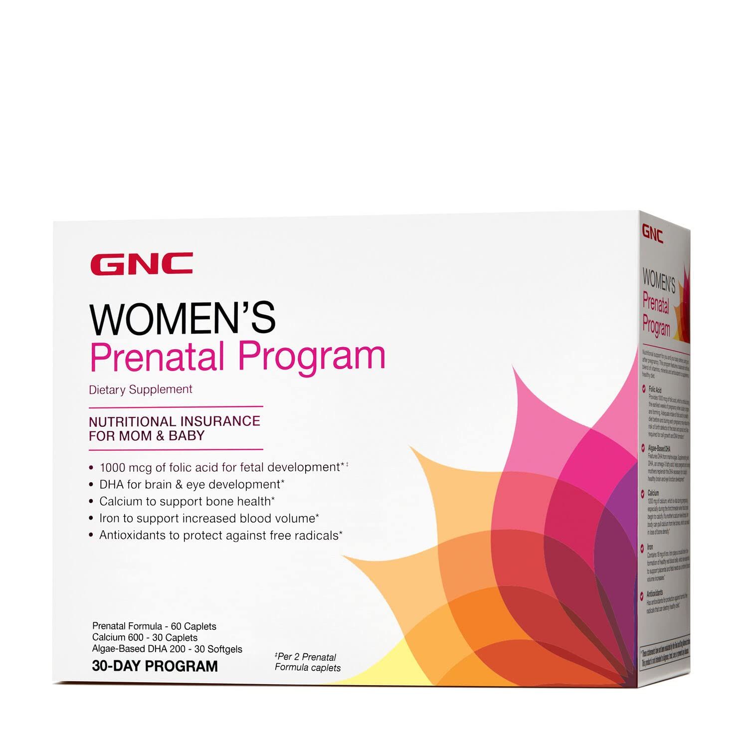 GNC Women&#39;s Prenatal Program | Daily Supplement System | Supports Healthy Development for Your Baby with Zinc &amp; Iron for Fetal Needs | Targeted Prenatal and Pregnancy Essentials | 30 Packs