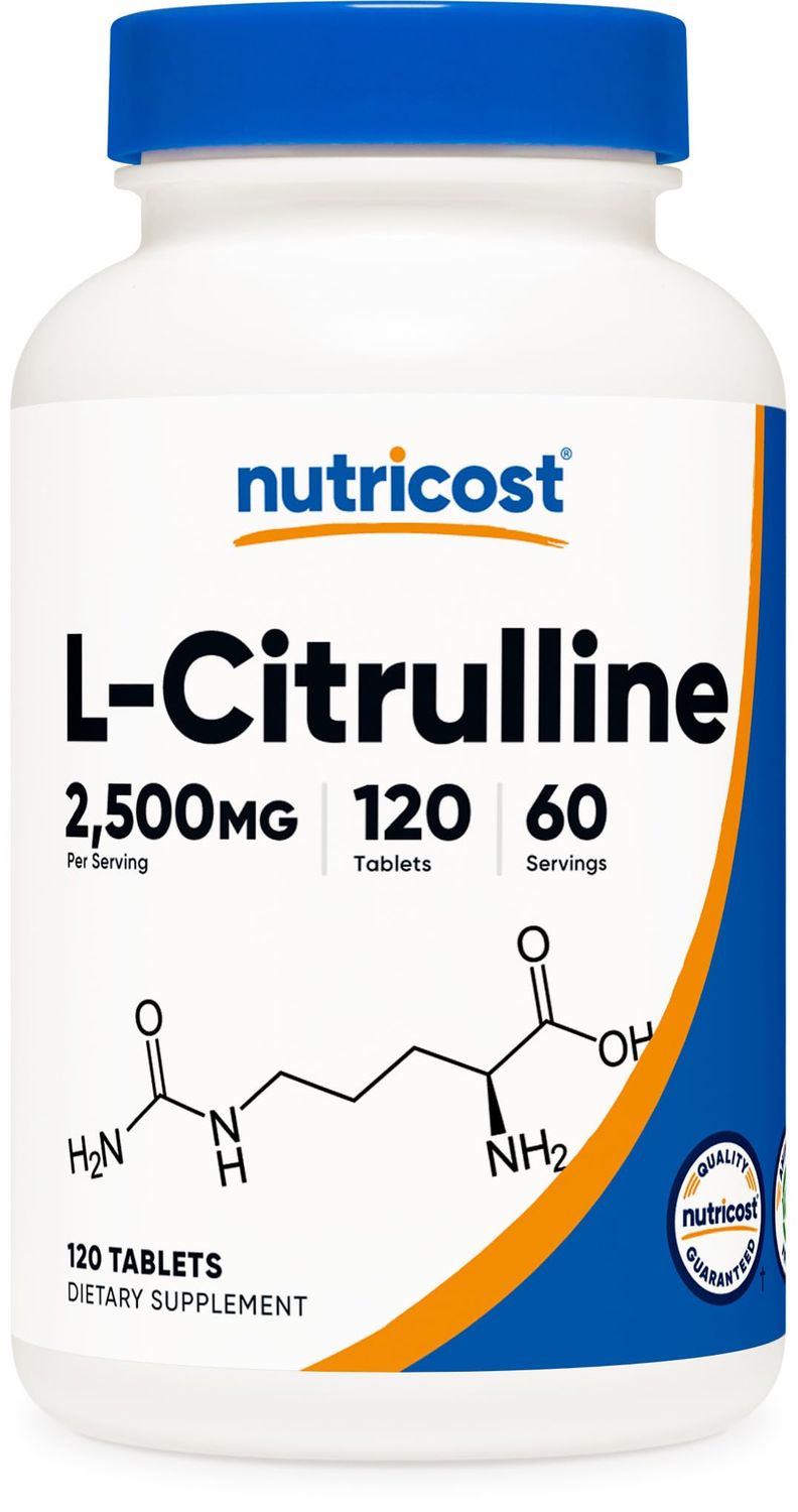 Nutricost L-Citrulline 2500mg Per Serving, 60 Servings, 1250mg Per Tablet, 120 Tabs - Non-GMO and Gluten Free Supplement