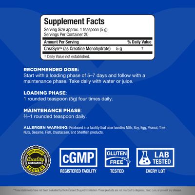 ALLMAX Essentials CREATINE - 100 g Powder - Improves Performance &amp; Training Intensity - Vegan &amp; Gluten Free - 20 Servings