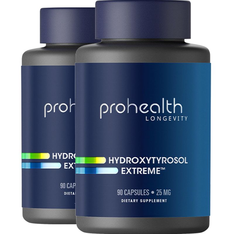 ProHealth Hydroxytyrosol Extreme 2-Pack with Olea25 (90 Vegetarian Capsules) (Organic Olive Leaf Extract)