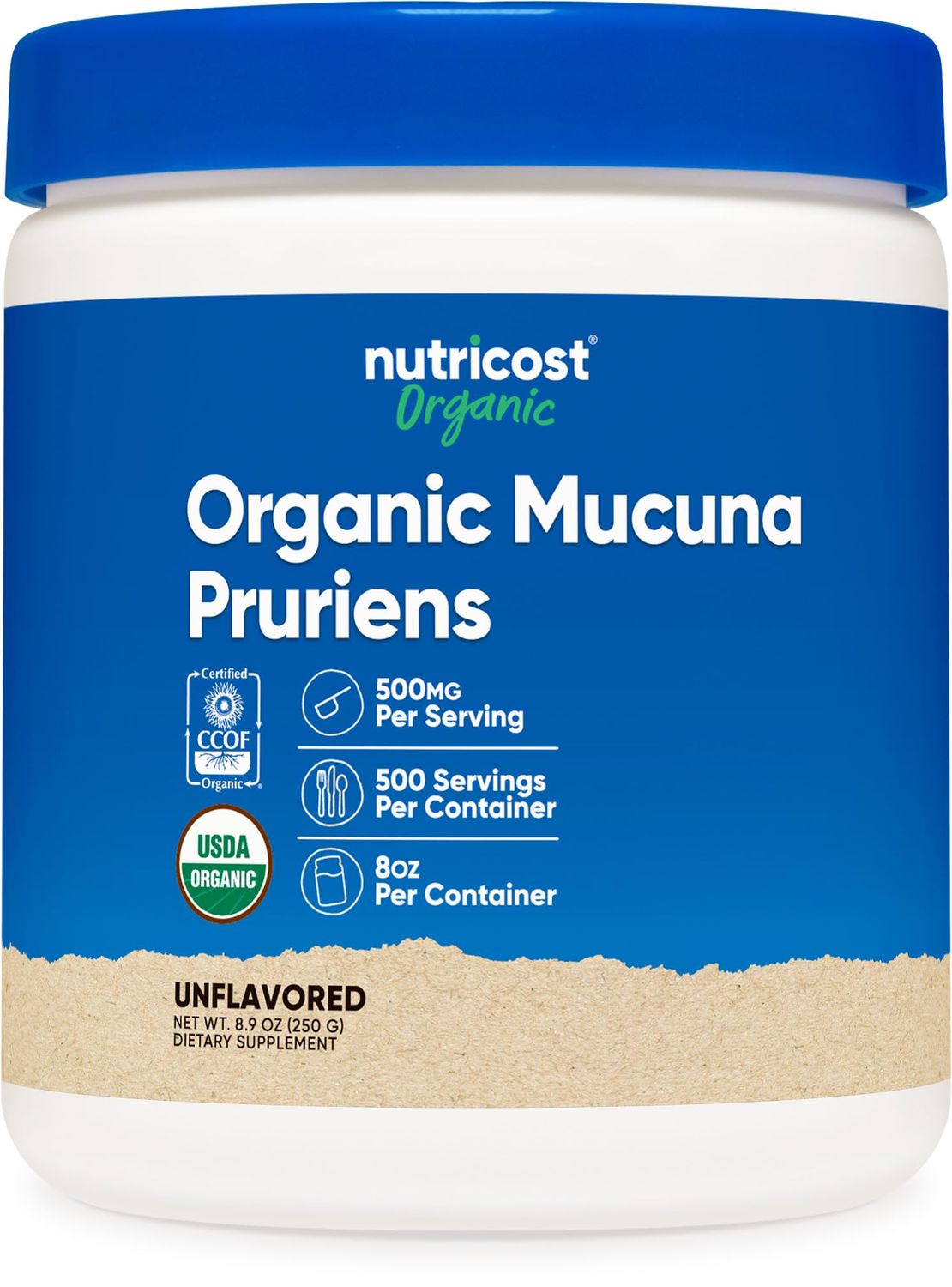 Nutricost Organic Mucuna Pruriens Powder (250 Grams) - Gluten Free, Non-GMO &amp; Vegetarian Friendly