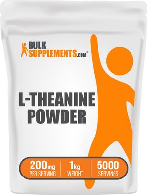 BulkSupplements.com L-Theanine Powder - L-Theanine Supplement, L-Theanine 200mg - Amino Amino Supplement, Pure &amp; Gluten Free, 200mg per Serving, 1kg (2.2 lbs) (Pack of 1)