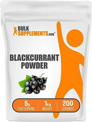 BulkSupplements.com Blackcurrant Powder - Blackcurrant Supplement, Superfood Supplement - from Black Currant Berry, Air Dried &amp; Gluten Free, 5g per Serving 1kg (2.2 lbs) (Pack of 1)