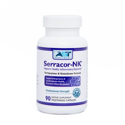 AST Enzymes Serracor-NK -Proteolytic Systemic Enzyme Formula - Contains Acid-Resistant Serrapeptase and Acid-Resistant Nattokinase - Circulatory and Respiratory Support - 90 Vegetarian Capsules