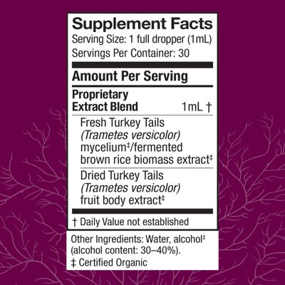 Host Defense Turkey Tail Extract - Digestive Health & Immune Response Support Supplement - Mushroom Supplement for Gastrointestinal & Gut Microbiome Support - 1 fl oz (30 Servings)*