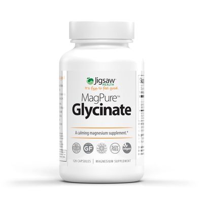 Jigsaw Health MagPure Glycinate, Premium Magnesium Capsules, 120 Capsules