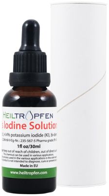 2.2% Lugol's Iodine Solution 1 Fl Oz - 30 ml | Pharmaceutical Grade Ingredients | Lugols Solution Made with Iodine and Potassium Iodide | Heiltropfen