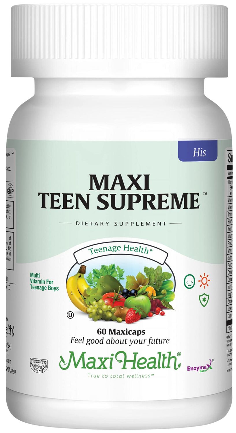 Maxi Health Teen Supreme HIS Vitamins for Teen Boys (60) - Teen Multivitamin for Young Men Ages 12 17 - Daily Teen Vitamins for Nutrition, Energy, Immune Support, Antioxidants &amp; Teen Boy Needs
