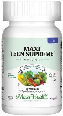 Maxi Health Teen Supreme HIS Vitamins for Teen Boys (60) - Teen Multivitamin for Young Men Ages 12 17 - Daily Teen Vitamins for Nutrition, Energy, Immune Support, Antioxidants &amp; Teen Boy Needs