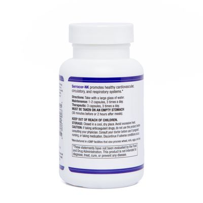 AST Enzymes Serracor-NK -Proteolytic Systemic Enzyme Formula - Contains Acid-Resistant Serrapeptase and Acid-Resistant Nattokinase - Circulatory and Respiratory Support - 90 Vegetarian Capsules