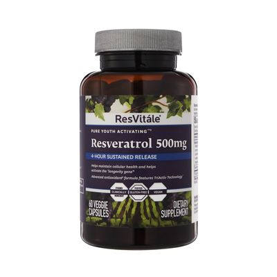 ResVitle Resveratrol 500 mg - Resveratrol Supplement for Men and Women - 60 Veggie Capsules