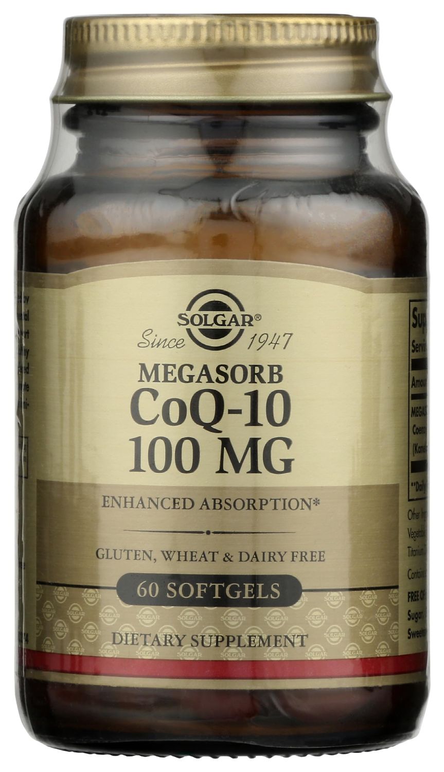 Solgar Megasorb CoQ-10 100 mg, 60 Softgels - Supports Heart Function &amp; Healthy Aging - Coenzyme Q10 Supplement - Enhanced Absorption - Non-GMO, Gluten Free, Dairy Free - 60 Servings