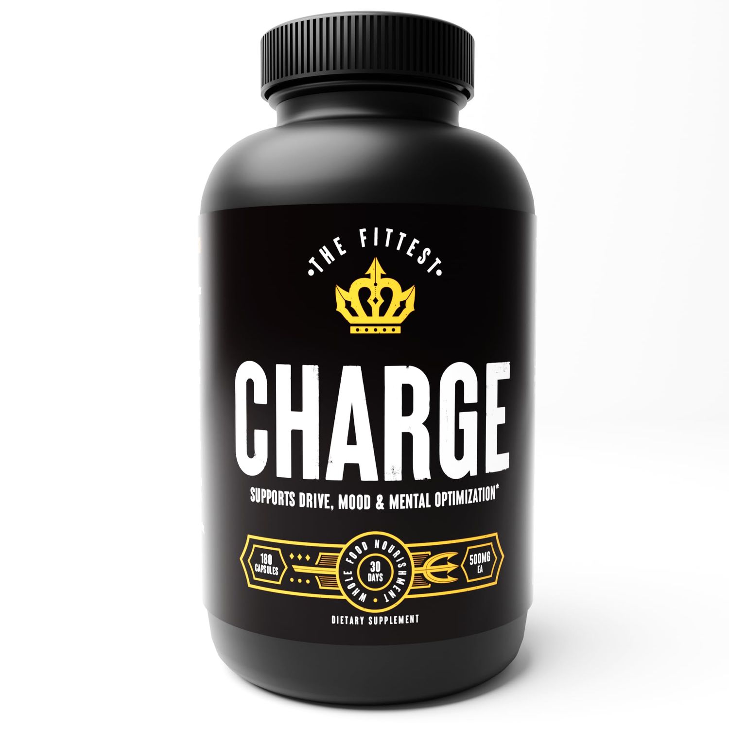 Stimulant Free Nootropic for Peak Mental Performance, Memory, Focus &amp; Calm Alpha Energy (w/Beef Brain, Fish Eggs, Liver) Charge - Strength Makes All Other Values Possible | The Fittest