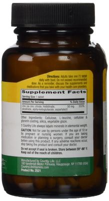Country Life Target-Mins Zinc 50 mg 180 Tablets - Zinc Supplements for Immune Health - Zinc 50mg - Zinc Support