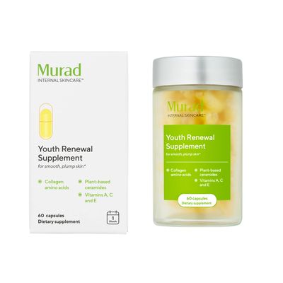 Murad Youth Renewal Supplement for Smooth, Plump Skin - Anti-Aging Beauty Supplement - Collagen and Ceramides Reduce Wrinkles and Fine Lines from Within, 60 Capsules - 30-Day Supply