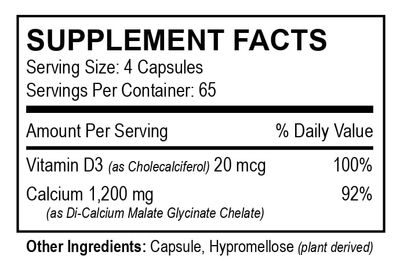 Vita4life, 300 Mg, Calcium Malate Chelate 'Plus' Vitamin D3 Support - 260 Count
