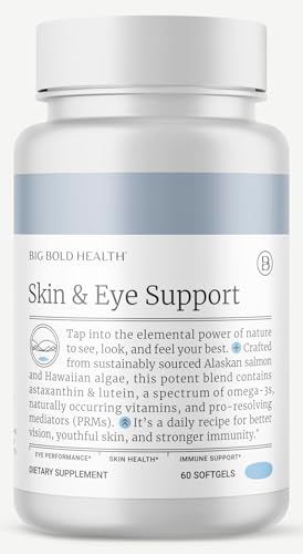 Skin &amp; Eye Health | Wild Alaskan Salmon Oil with Astaxanthin | Lutein | Pro-Resolving Mediators | Vitamins A&amp;D | Gluten-Free | 60 Softgels