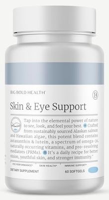 Skin &amp; Eye Health | Wild Alaskan Salmon Oil with Astaxanthin | Lutein | Pro-Resolving Mediators | Vitamins A&amp;D | Gluten-Free | 60 Softgels