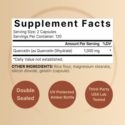 NatureBell Quercetin 1000mg Per Serving | 240 Capsules, Ultra Strength Quercetin Supplement | Bioflavonoids for Healthy Immune Support, Third Party Tested, Non-GMO &amp; No Gluten