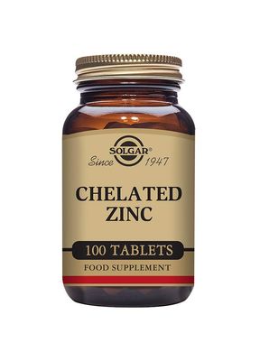 Solgar Chelated Zinc, 100 Tablets - Zinc for Healthy Skin - Supports Cell Growth &amp; DNA Formation - Exerts Antioxidant Activity - Supports A Healthy Immune System - Non GMO, Gluten Free - 100 Servings