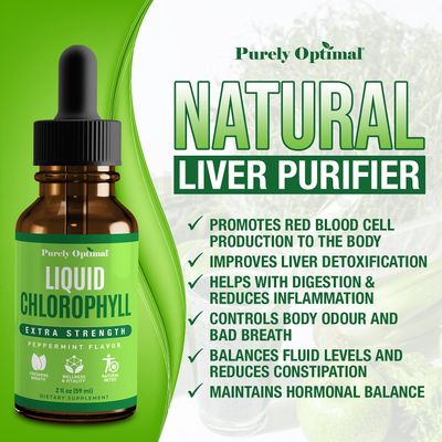 Premium Chlorophyll Liquid Drops - 100% Natural &amp; Gluten Free Liquid Chlorophyll - Non GMO, 118 Servings