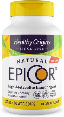 Healthy Origins EpiCor (Immune Protection), 500 mg - Plant-Based Immune Support Capsules - Gluten-Free &amp; Non-GMO Supplement - 60 Veggie Caps