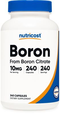 Nutricost Boron Capsules 10mg, 240 Vegetarian Capsules, Gluten Free and Non-GMO