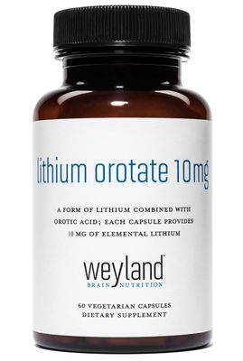 Weyland Brain Nutrition: Lithium Orotate 10mg (3 Bottles), 180 Vegetarian Capsules, Lithium Supplement Supports Healthy Mood, Behavior, Memory and Wellness