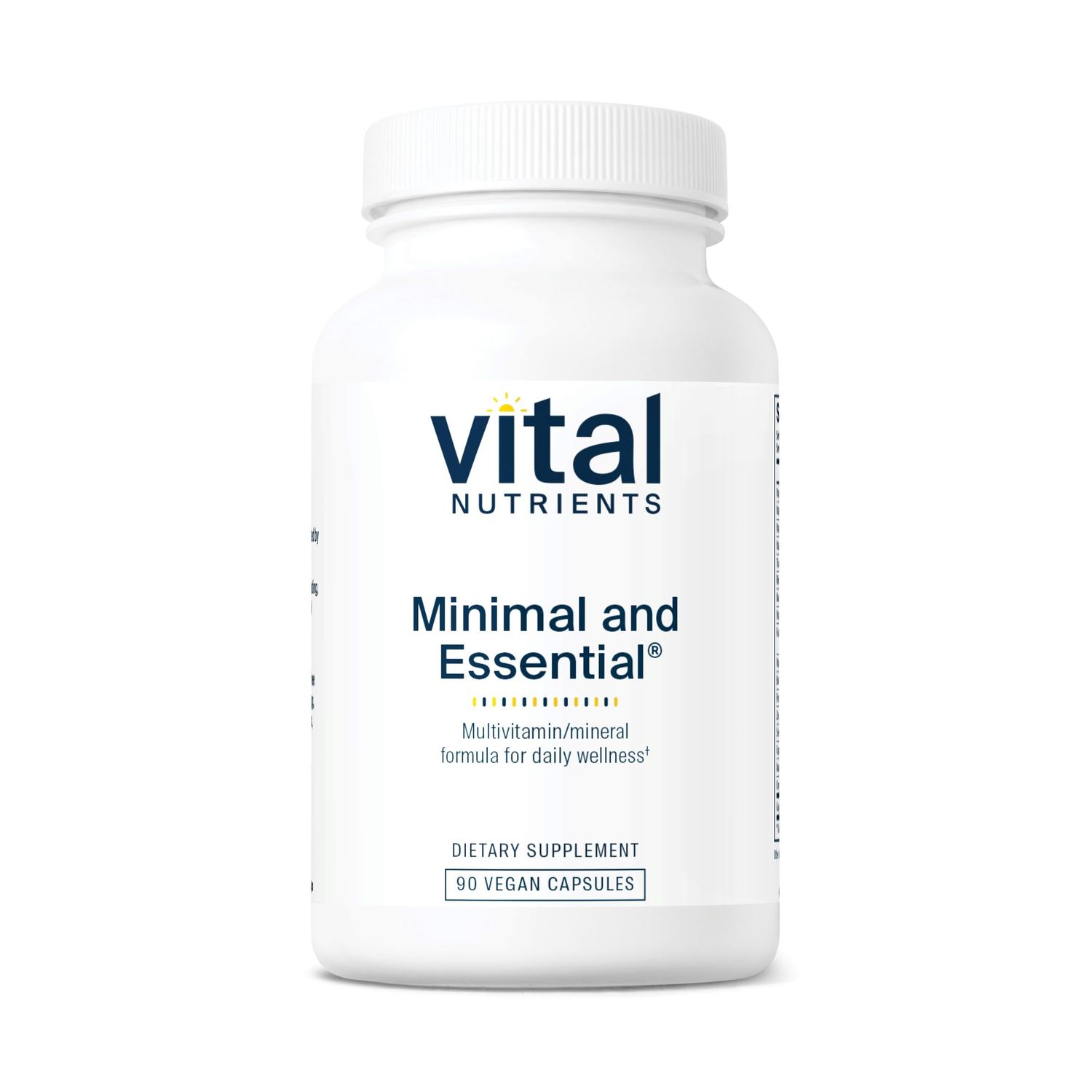 Vital Nutrients Minimal and Essential Multivitamin | Vegetarian One per Day Multi Vitamin, Mineral, &amp; Antioxidant Supplement* | Iron-Free | Gluten, Dairy, Soy Free | Non-GMO | 90 Capsules