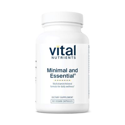 Vital Nutrients Minimal and Essential Multivitamin | Vegetarian One per Day Multi Vitamin, Mineral, &amp; Antioxidant Supplement* | Iron-Free | Gluten, Dairy, Soy Free | Non-GMO | 90 Capsules