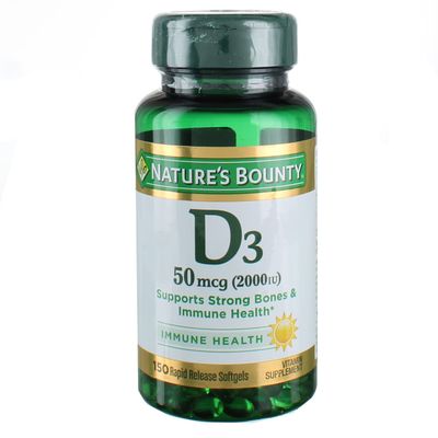 Nature&#39;s Bounty Vitamin D3 2000 IU Softgels 150 ea (Pack of 4)