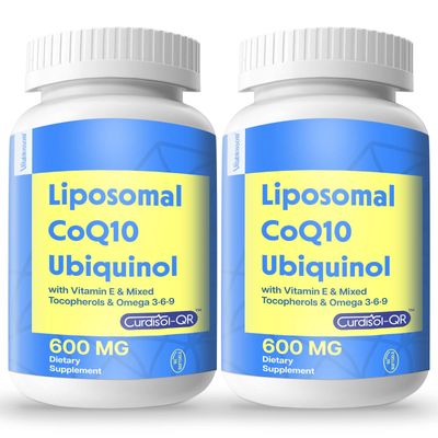 Liposomal CoQ10 600 mg Softgel Ubiquinol, Highest Absorption, Coenzyme Q10 Ubiquinol with Vitamin E, Omega 3 6 9 &amp; Mixed Tocopherols, Co Q10 Supplement for Powerful-Antioxidant,120 Softgels