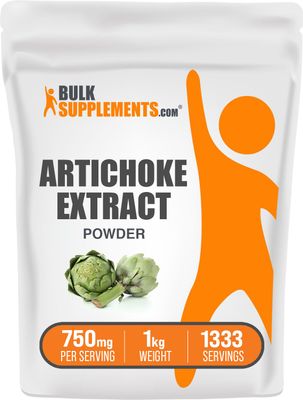 BulkSupplements.com Artichoke Extract Powder - from Artichoke Leaf &amp; Stem, Artichoke Supplement, Artichoke 750mg - Herbal &amp; Gluten Free, 750mg per Serving, 1kg (2.2 lbs) (Pack of 1)