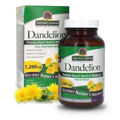 Nature&#39;s Answer Dandelion Root 1260mg 90-Capsules | Digestion, Liver, and Gallbladder Function Support | Gluten-Free, Non-GMO, Vegan, No Artificial Flavors or Preservatives | Single Count